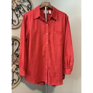 Vintage Chico's design button down Burnt Orange Shirt Sz 2-Large‎